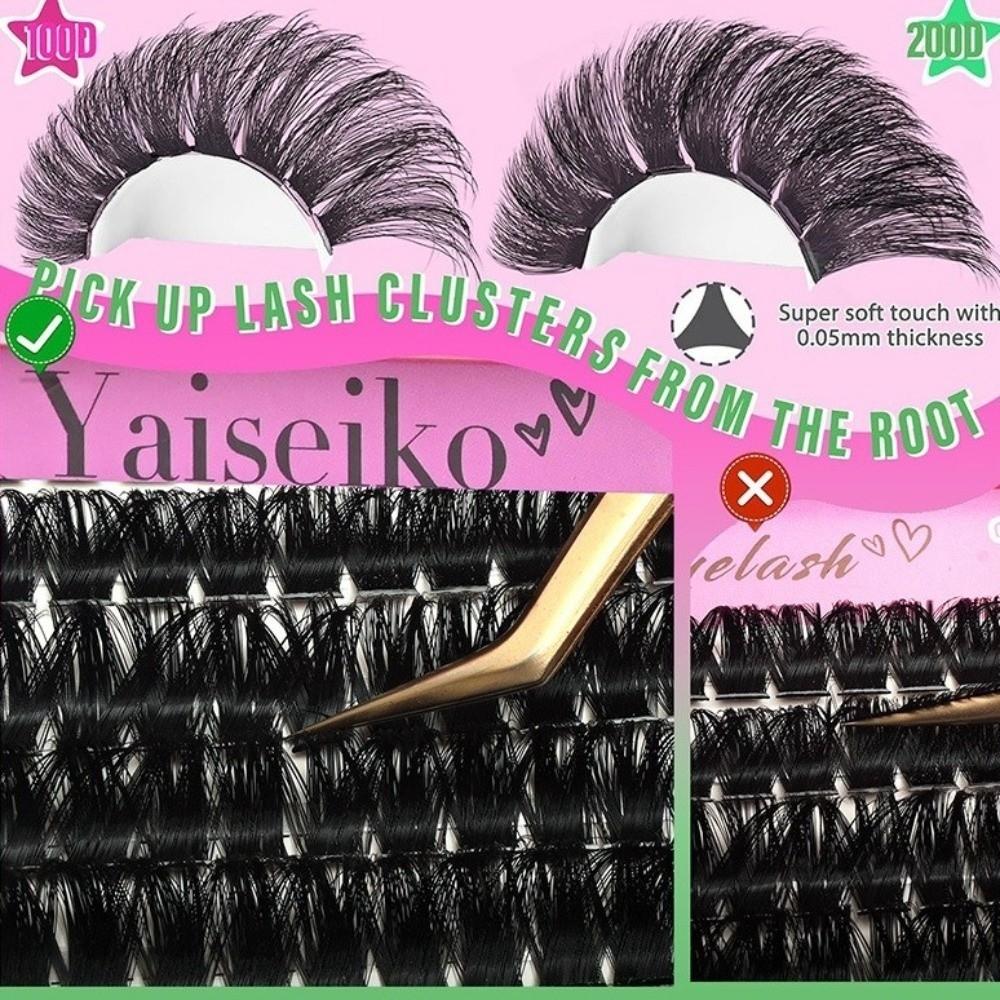 100D+200D Density False Eyelashes High Simulation Fluffy Eyelash Extension for Women