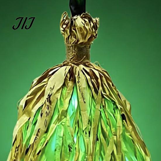 Broom Halloween Witch with Green LED Light, Glowing Cosplay Wizard Illuminated Performance Prop Broomstick, Costume for Themed Parties, Indoor Outdoor