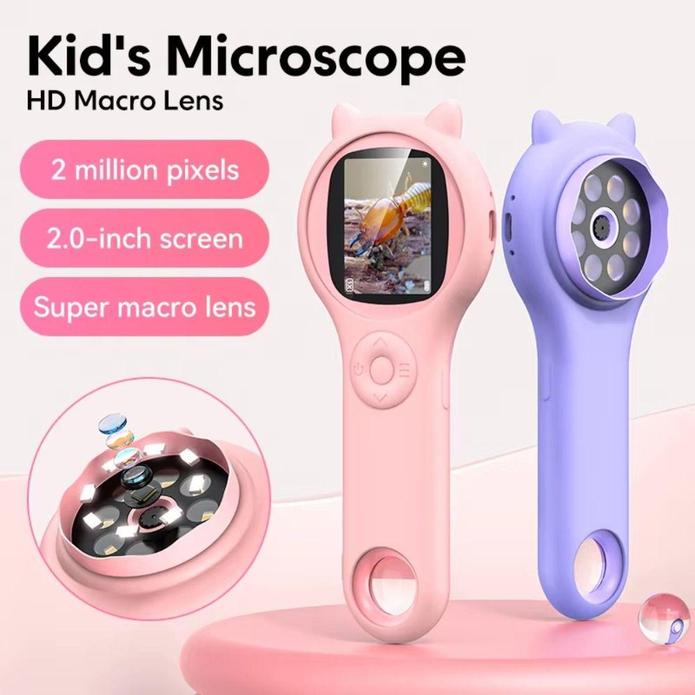 HD Handheld Digital Microscope 2 Inch IPS Screen Mini Portable Microscope  Insect Magnifier