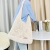Hollowed Out Knitted Bag For Summer and Autumn Leisure, Large Capacity Woven New Tote Bag, Simple Shopping Bag, Beach Bag