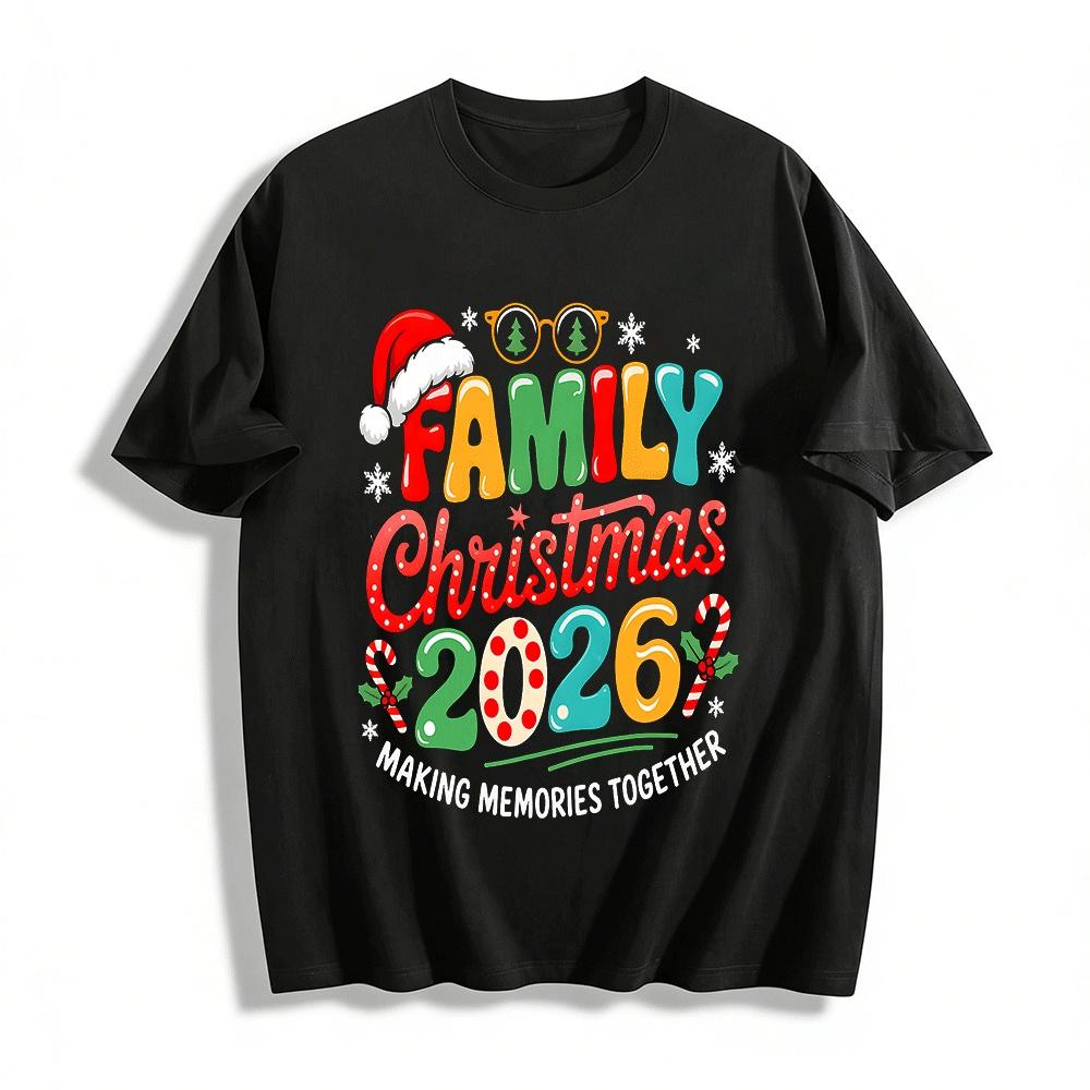 Family Christmas 2026 Matching Tees Making Memories Together Pure cotton T-shirt XXS