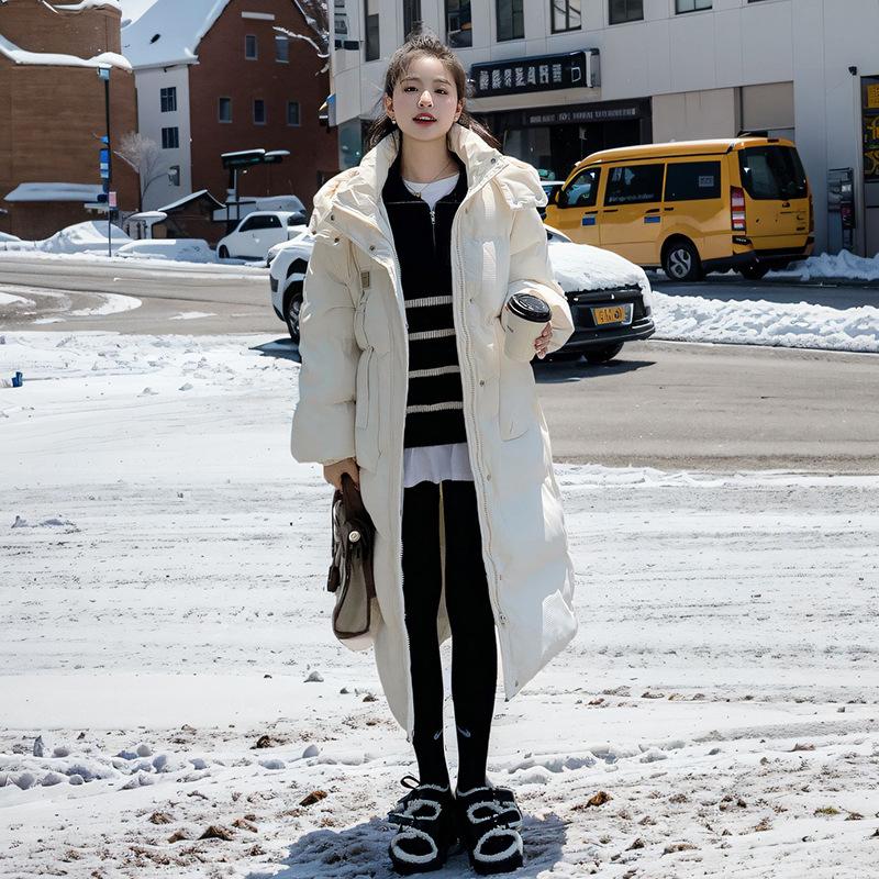 

Down Cotton-padded Jacket Women s Long Knee-length Winter New Korean Version of Cotton-padded Jacket Women s Padded Coat XL