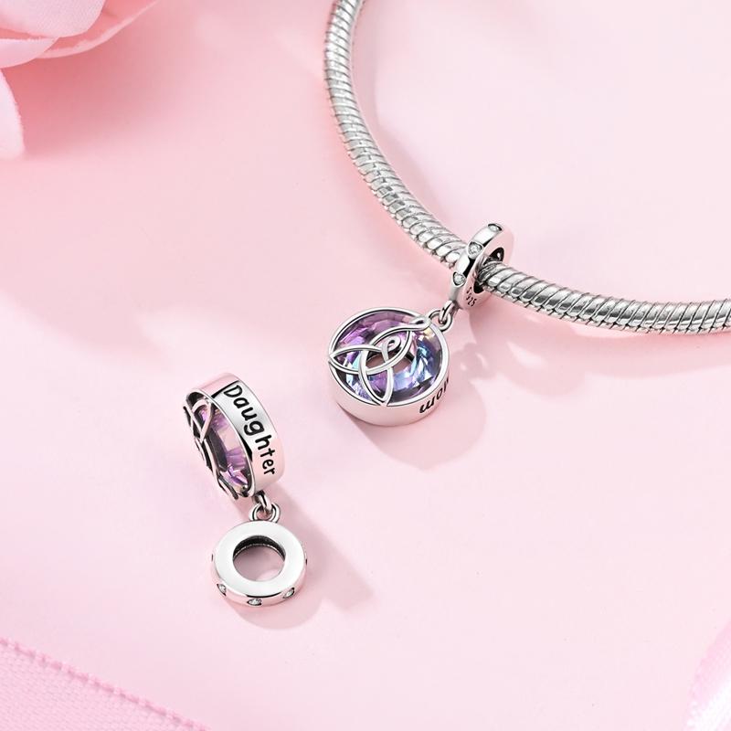 Authentic Copper Blue Embrace Crystal Angel Sun Roundcharms Pendants Fit Qikaola Original Bracelets Diy Jewelry