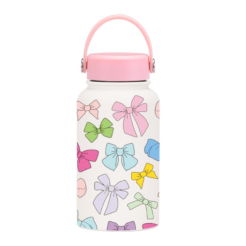 650Ml Thermos Cup Wide Mouth Portable Vacuum Children'S Student Sports Kettle Outdoor Printing Water Cup