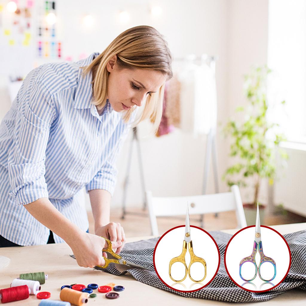 1/2 Pack Stainless Steel Retro Scissors Sewing Machine Professional Cutting Fabric Scissors DIY Handmade Pointed Thread Tailor Scissors