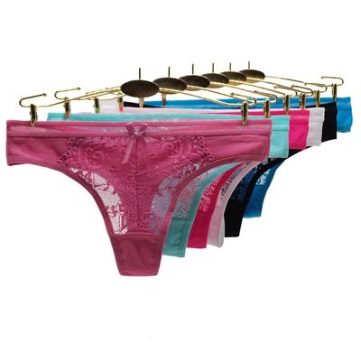 Women's Sexy G-string Thong Cotton Women Underwear Lace Panties Ladies Girls Knickers Lingerie 6 Pcs