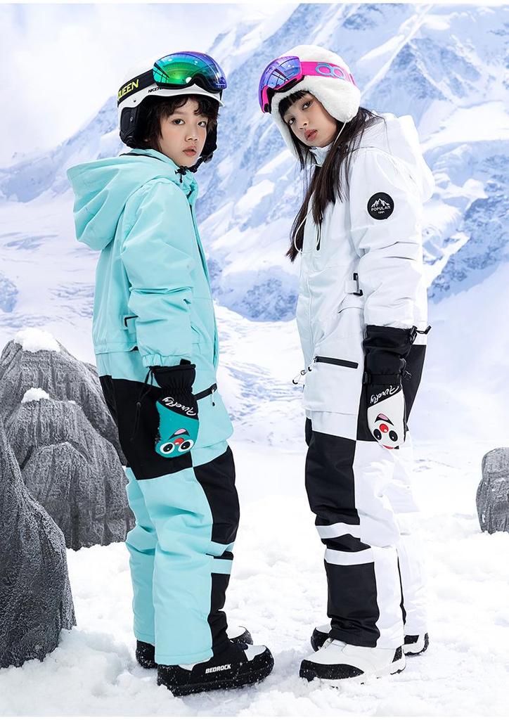 Unisex Kids' Warm Breathable One-Piece Ski Suit