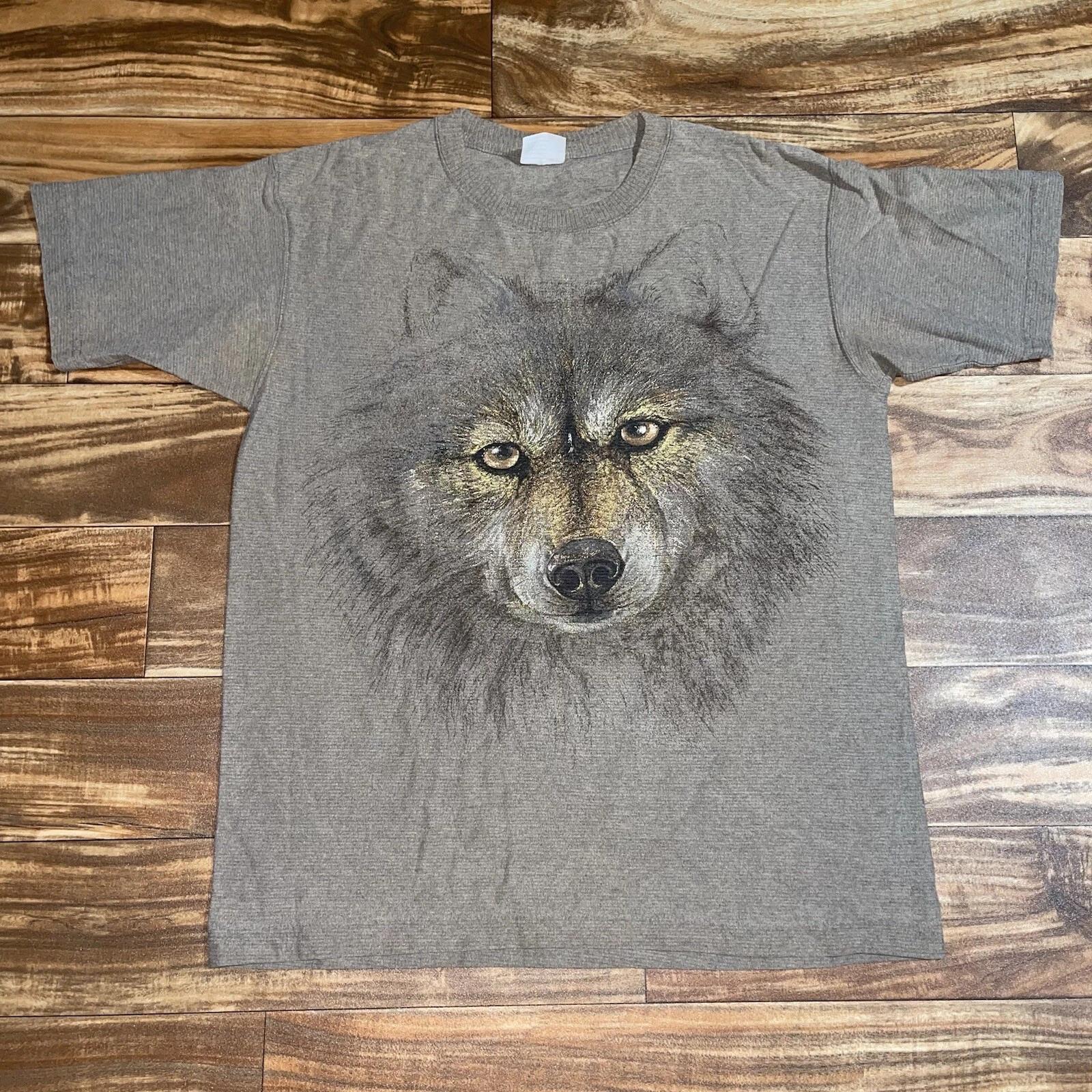 

Vintage 90s Wolf Nature Wolves Animal T-Shirt USA Made Size Large L S