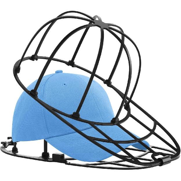 Hat Washer Cage for Baseball Caps Washing Machine Dishwasher Cap Cleaner Frame Washing for Adult Kids Ball Hats (Black-1Pack)