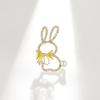 Bo Xin Yun Fresh Rabbit Brooch with Agate and Pearl Corsage - Cardigan Accessory with Bow Design