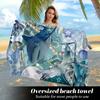 Cute Cartoon Shark Surfing Beach Towel Polyester Quick Dry Sand Free Swimming Bath Towel for Kid Boys Girls Summer Pool Vacation