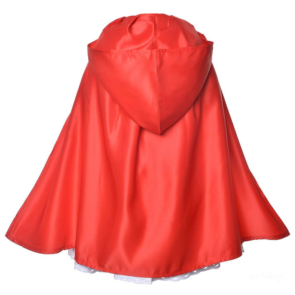 Little Red Riding Hood Costume Set - Red Cape, Pumpkin Bag, Headpiece, 100CM, for Carnival, Halloween, Christmas, Role Play