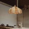 Japanese Style Wabi-sabi Retro Rattan Chandelier Creative Living Room Restaurant Box Pendants LIghts Hotel Living Room Lamps LED