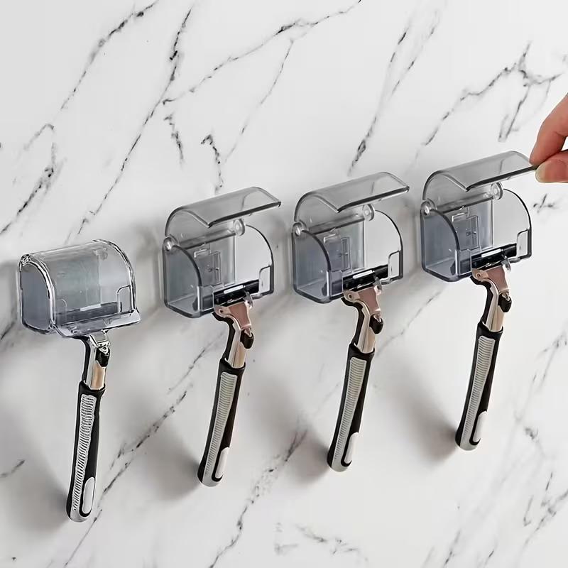 Manual Shaver Storage Rack Self Adhesive Rust Resistant 1Pcs Holder for Guest Bathroom Shower Storage Organization