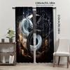 2pcs Yin-Yang Dragon Tai Chi Design Curtains - Celestial Motifs   Rod Pocket   Semi-Transparent Polyester   Ideal for Living Room