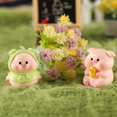 1PC Mini Cute Pig Figurine Animal Model Moss Micro Landscape Home Decor Miniature Fairy Garden Decoration Accessories