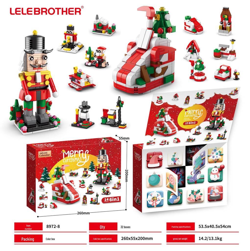Christmas-Themed Lego-Compatible Building Blocks: Tree, Reindeer & Santa Set