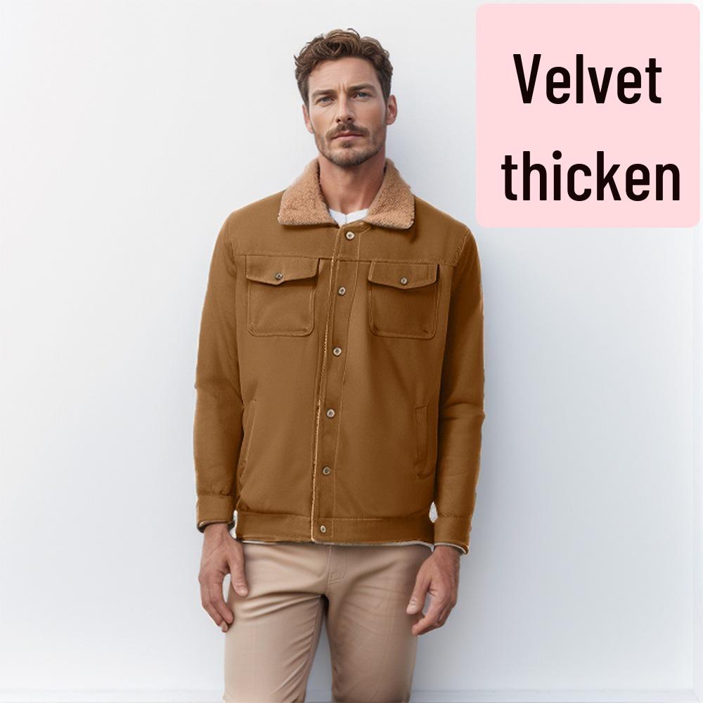 Schneller Versand Herren Fleecegefütterte Baumwolljacke - Herbst/Winter Freizeit-Arbeitskleidung