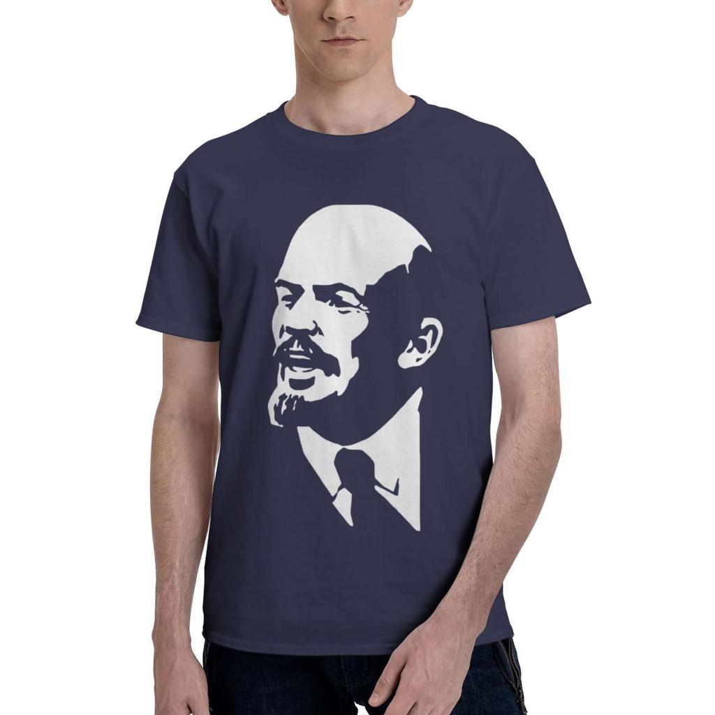 Lenin 100 Baumwolle Lässig Atmungsaktiv Bequem Herren Kurzarm T-Shirt Herren Geschenke