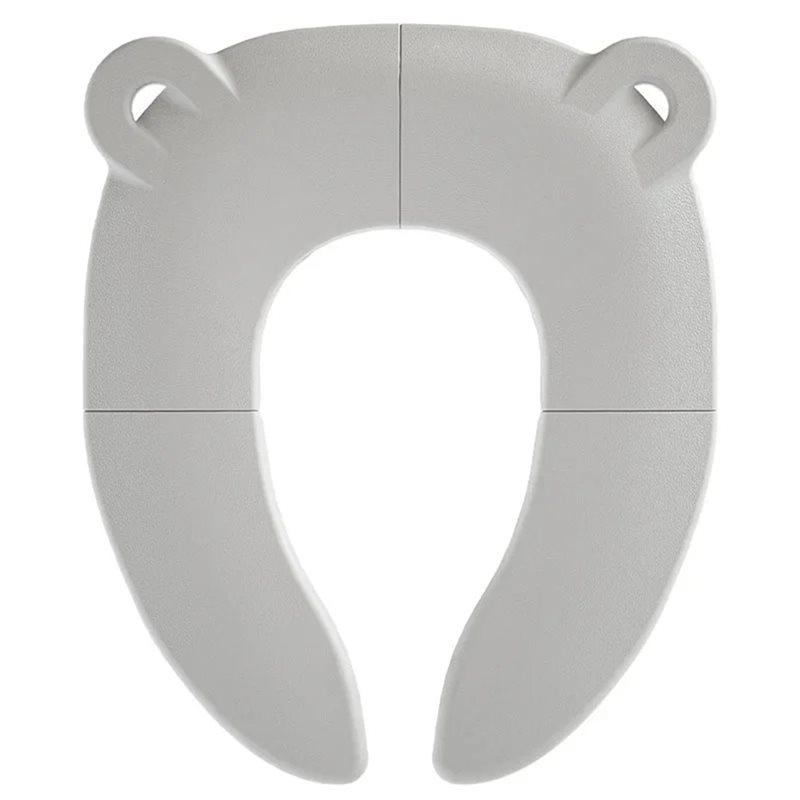 

Children S Basin Chair/Mat Baby Cartoon Travel Outdoor Hotel Toilet Convenient Seating Circle Folding Portable Toilets серый