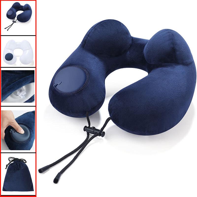 OEING Upgraded Press-Type Inflatable Travel U-Pillow
