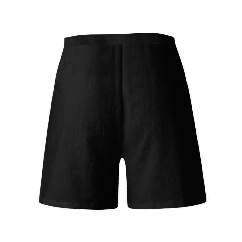 Women's Shorts High Waist Knee Length Shorts Comfy Cotton Linen Shorts With Pockets Summer