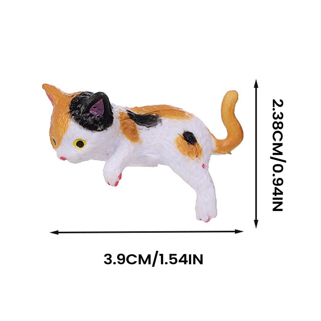 12pcs Cute Kitten Decoration Creative Sleeping Cat Doll Screen Ornaments Toys Cat Landscape Decoration Gifts