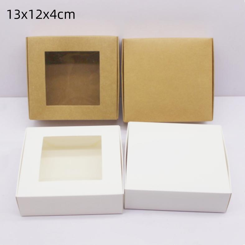 10 pcs various sizes of white/kraft paper boxes, used for holiday gift candy packaging, jewelry packaging