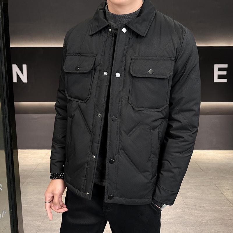 2025 fleece thickened plus size jacket fall and winter men's middle-aged solid color casual hooded warm jacket shirt top