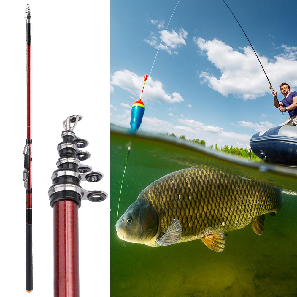 27088‑270 Portable Sea Rock Fishing Pole Carbon Rod Fishing Accessory 5Sections 2.7M