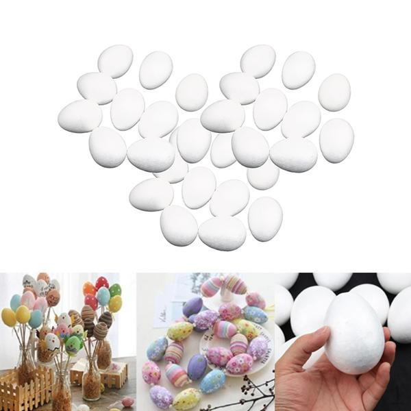 Cheap 30Pcs White Modelling Craft DIY Painting Polystyrene Foam Eggs