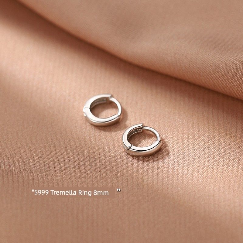 

Xiangnan Sterling Silver 2024 Best Selling Female Ear Ring 999 Tremella Ring 8mm (two price)