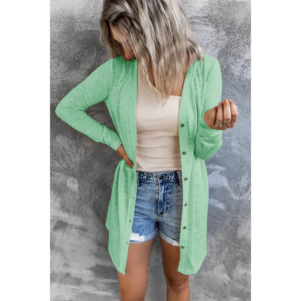 Cárdigan de Verano para Mujer S-5XL Ropa Protectora Solar Primavera y Otoño Casual Sólido Manga Larga Abrigo Versátil Holgado Top Talla Grande