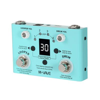 M-VAVE LOST TEMPO Effect Pedal Drum & Looper Effector Mini 2-in-1 Looper & Drum Machine Double Footswitch Looper Pedal Looper Guitar Pedal