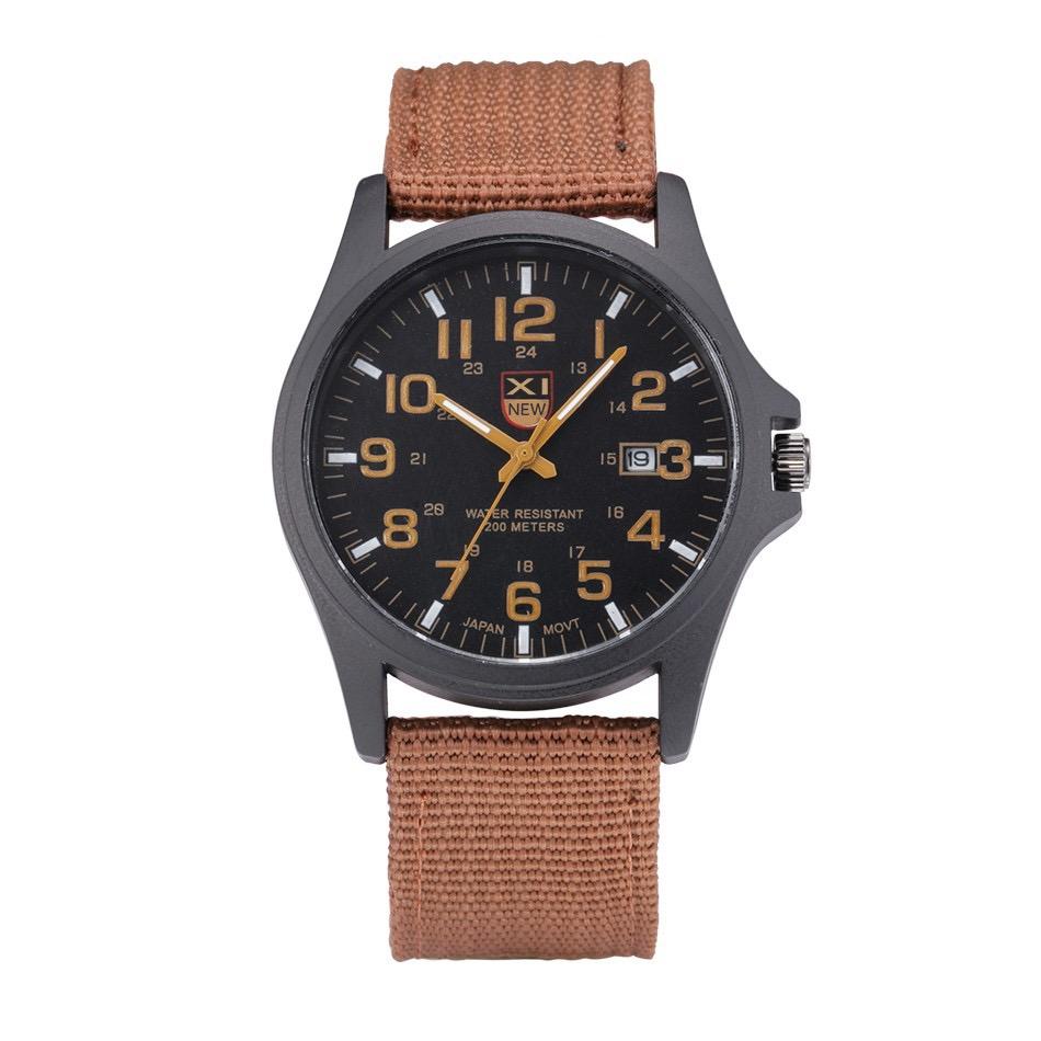 Men's Fashion Sport Watches Men Quartz Nylon Strap Watch Outdoor Watch army style watch Boys Watch