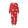 Christmas Print Family Matching Hooded Long Sleeved Zippered Jumpsuit Set