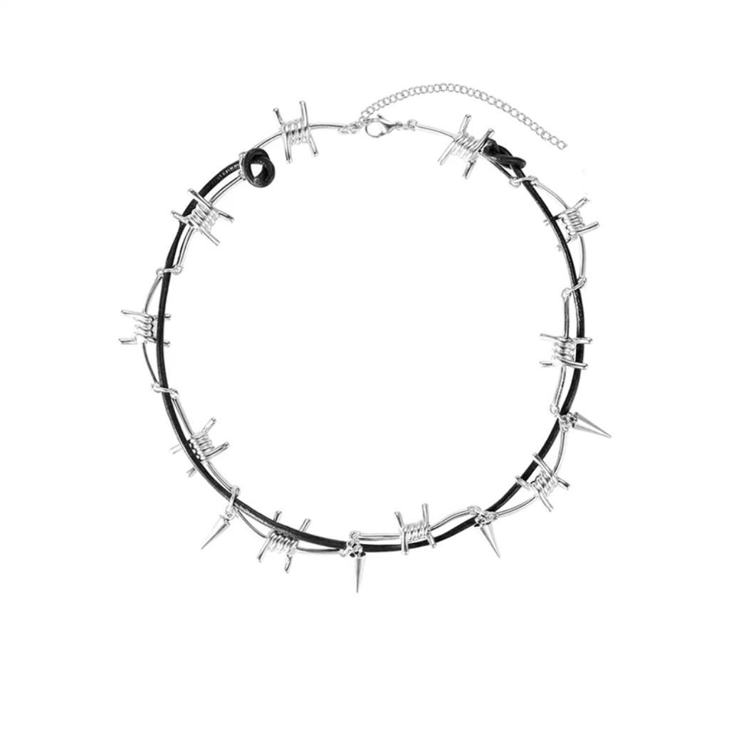 Gothic Punk Thorns Necklace - Trendy European and American Style белый