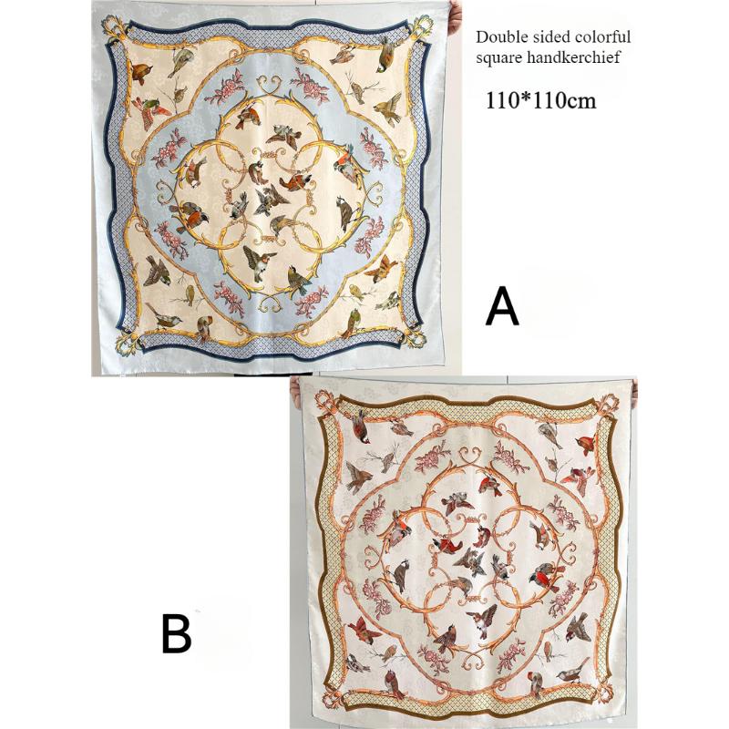 110*110cm Double-sided Silk Scarf Women's Generous Scarf Mulberry Silk Scarf Shawl