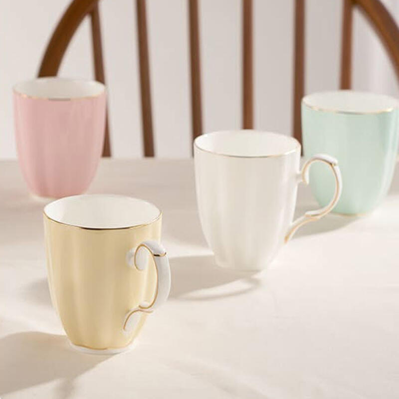 Kürbis Goldrand Tasse Weiß 300ml Kaffeetasse