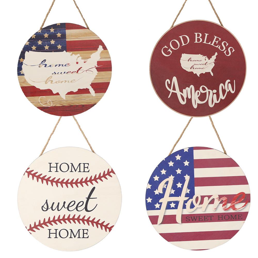 Unique Independence Day Wooden Signage For Festive Home Decor With American Flag Motif