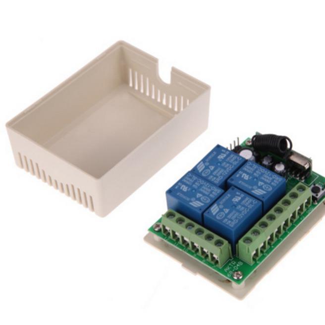 12V 4-Channel 1-to-2 Remote Control Switch with Metal Little Pepper Remote and Learning Code 433M