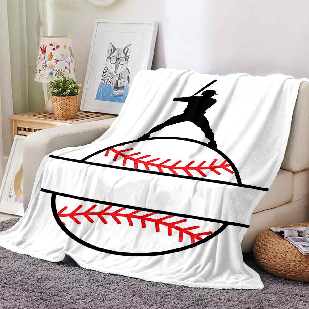 Baseball Theme Printed Blanket - Perfect for Couch, Bed, Travel & Outdoor Use | Machine Washable, Cozy & Durable.