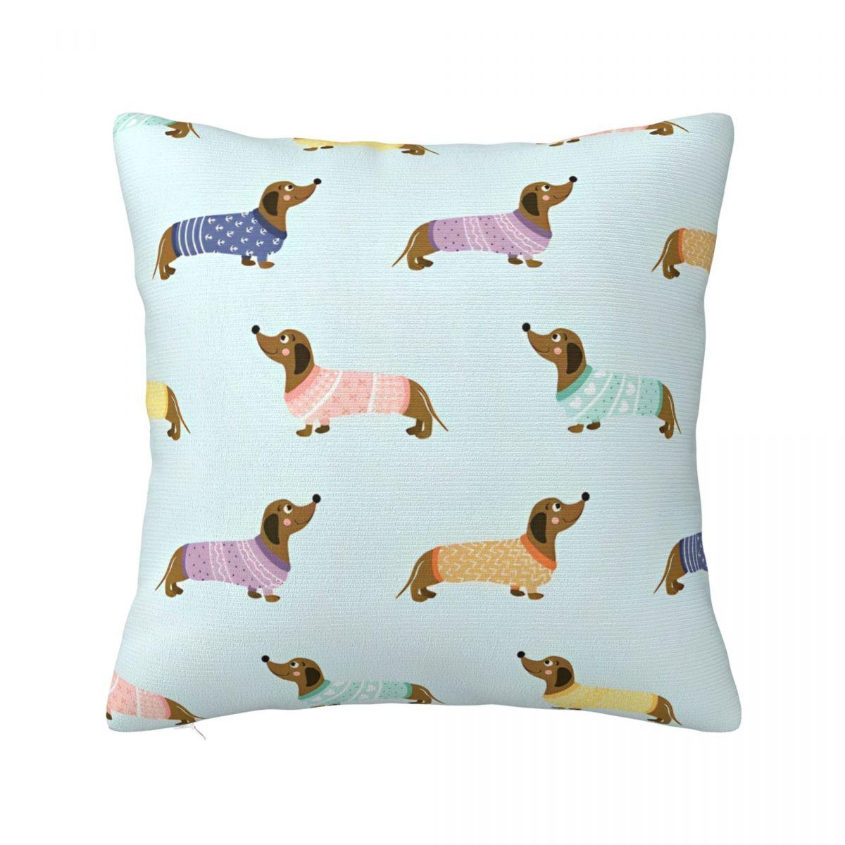 Funny Sushi Dachshund Dog Pillow Covers Polyester Sofa Cushion Case Funny Home Decoration Pillow Cover 4040 30x30cm 12x12in
