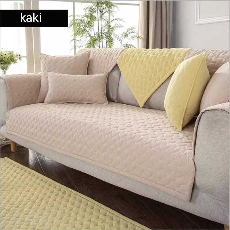 

Хлопковый чехол для дивана для гостиной однотонный грязеотталкивающий чехол для дивана эластичный защитный коврик-подушка для домашних животных 1-3-местный диван 110-210
