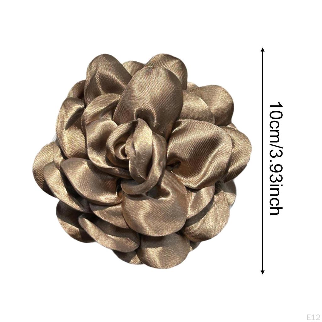 Broșă Floare Camelia pentru Femei, Clips Mare de Păr și Ac de Rever Accesorii Rochie