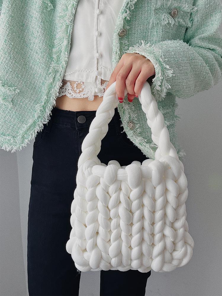 Icelandic Wool DIY Chunky Knit Korean-Style Tote Bag