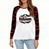 Women's T Shirt Halloween Print Long Sleeve Daily Fashion Basic Round Neck Raglan Sleeve Top
