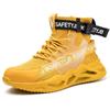 All-Season High-Top Safety Work Shoes: Anti-Smash, Anti-Puncture, Lightweight, Elastic Shock Absorption, Breathable Fly-Knit Design