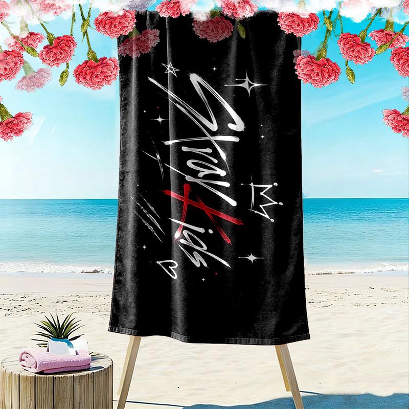 Stray Kids Print Beach Towel, Large Soft Quick Dry Towel for Beach Camping Swimming