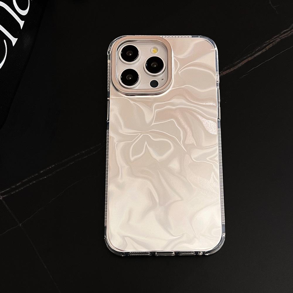 Electroplating Silver Ins Water Wave IMD Suitable for IPhone 16 Apple Phone Case 15promax Laser 13 Hard 14 Anti Fall
